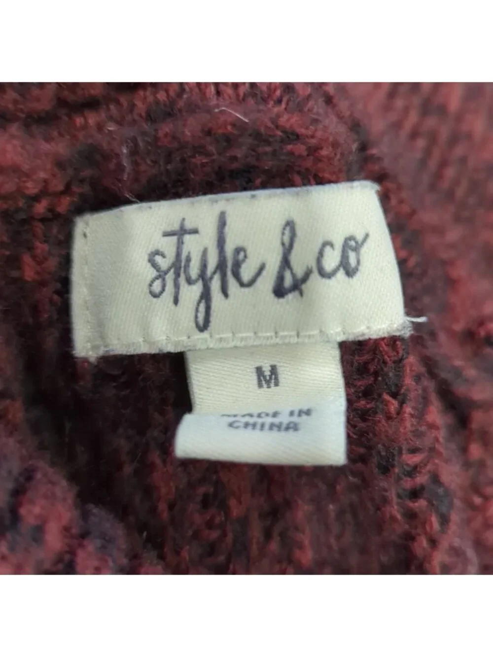 Style & co envelope neck robbed knit sweater